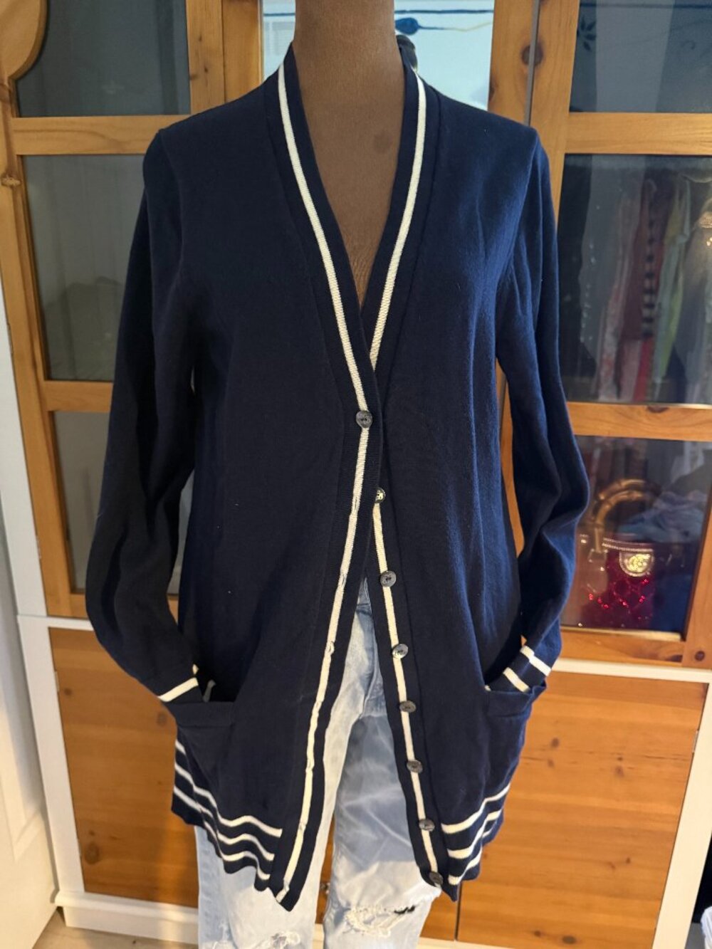 Brooks Brothers Cashmere Blend Cardigan in Navy Size L